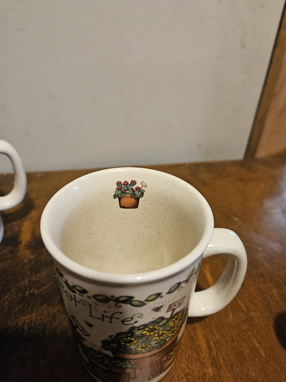 VTG Joy Marie Heimsoth Garden Pleasures Mug Set 4 Papel Giftware Cottage Garden